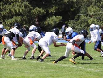 Football scrimmage down stance