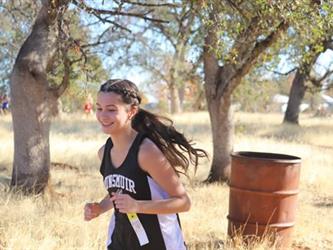 running on a trail