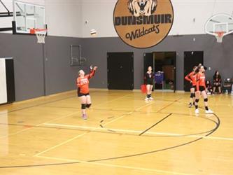 Volleyball player hitting the ball