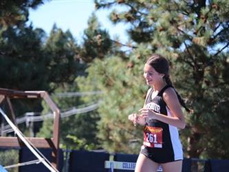 Cross country runner during the race