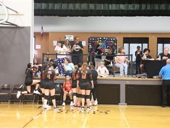 Volleyball team huddle