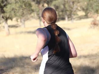 running on a trail