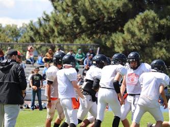 Football scrimmage huddle