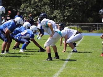 Football scrimmage down stance