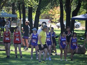 Cross country girls waiting for the race to begin