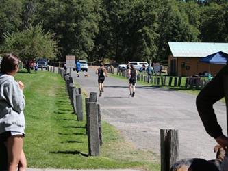 Cross country members running