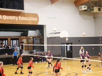 Volleyball player watching the ball