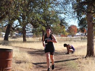 running on a trail