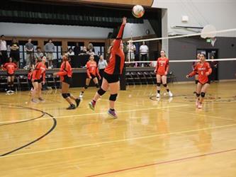 hitting the volleyball