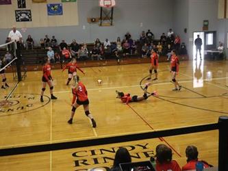 volleyball player falling