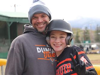 baseball player and parent