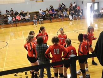 volleyball team huddle