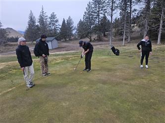 swinging golf club
