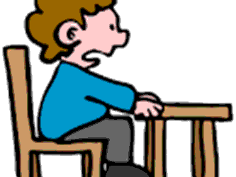 drawing of student at desk clipart